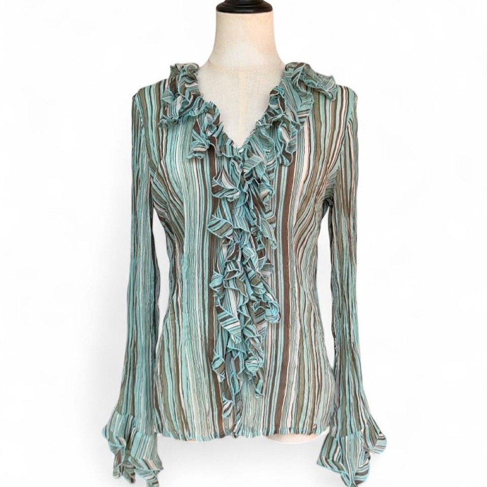 Y2K Fairycore ruffled long sleeve vintage blouse